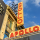An exterior nighttime view of The Apollo Theater on January 17, 2020 in New York City.